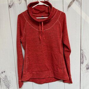 KÜHL Lea Pullover Women’s Large Red Orange Heather Cozy Soft Hoodie GUC